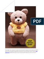 Oso de Peluche Facil Amigurumi PDF Patron Gratis en Espanol