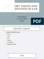 History Taking and Examination of Ear