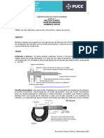 Uso Del Calibrador y Tornillo Micrométrico Física General