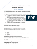 The Constitution of The Chess Association of Western Australia Incorporated