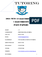 2021 WTS 12 Electricty + Electrostatics Questions