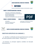 Unidade 2 - Execução Patrimonial - Noçoes de Execução Orçamentária Financeira e Patrimonial - 2021