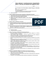 EXAMEN DE "PELIGROS, RIESGOS Y CONTROLES EN EL TRANSPORTE, ALMACENAMIENTO Y USO DE LOS PRODUCTOS QUÍMICOS (FDSS) "