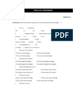 English Grammar: A. Instructions: Choose The Best Answer and Put Tick ( ) Mark. Each Question Bears Equal Weight. 25