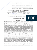 Productivity of Maize Soybean Mixture As Influenced by Crop Arrangement in The Humid Environment of South Eastern Nigeria