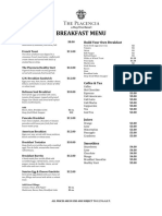 TPR Room Service Menu