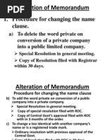 Alteration of Memorandum