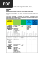 Plano de Intervenção Psicopedagógica Modelo