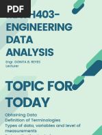 MATH403-Engineering Data Analysis: Engr. Donita B. Reyes Lecturer