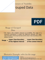 Measures of Variability: Grouped Data