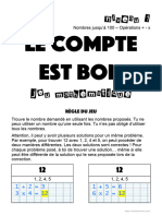 Le Compte Est Bon - Niveau 1 - Fiche Élève