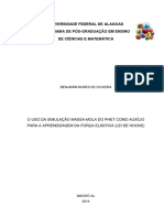 O Uso Da Simulação Massa-Mola Do PHET Com Auxilio para A Aprendizagem Da Força Elástica (Lei de Hooke)