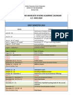 FSUU Academic Calendar