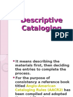 Descriptive Cataloging