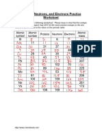 Protons Neutrons Electrons ws1 - Key