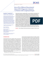 Performance Evaluation of Five Different Disseminated Intravascular Coagulation (DIC) Diagnostic Criteria For Predicting Mortality in Patients With Complicated Sepsis