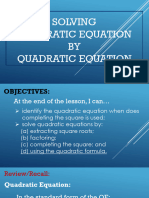 Lesson 2 4 Solving Quadratic Equation by Quadratic Formula