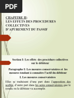 Chapitre 2 Les Effets Des Procedures Collectives