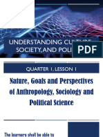 Nature Goals and Perspectives of Anthropology Sociology and Political Science