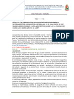 ESPECIFICACIONES Mejoramiento de Servicio de Agua Potable