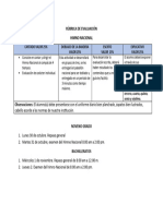 Rúbrica de Evaluación HIMNO NACIONAL DE HONDURAS