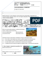 Prova de Geografia 3º Bimestre