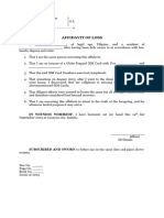 Affidavit of Loss - CP and Simcard Sample