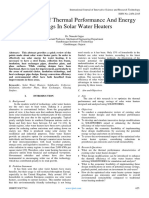 Investigation of Thermal Performance and Energy Savings in Solar Water Heaters