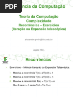 2 - Recorrências - Exercícios Resolução - Iteração