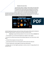 Worksheet Life Cycle of Stars
