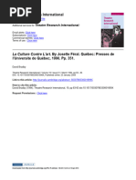 Theatre Research International: La Culture Contre L'art. by Josette Féral. Québec: Presses de