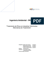 E12 - Tratamiento de RILes en Industrías Vitivinícolas. Alternativas de Tratamiento