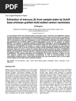 Extraction of Mercury (II) From Sample Water by Schiff Base-Chitosan Grafted Multi-Walled Carbon Nanotubes