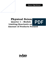 Physical Science - 11 - Q1 - 10 - Limiting Reactants and The Amount of Products Formed