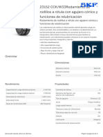 SKF 23152 CCK - W33Rodamiento de Rodillos A Rótula Con Agujero Cónico y Funciones de Relubricación Specification