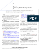 Density and Specific Gravity (Relative Density) of Plastics by Displacement