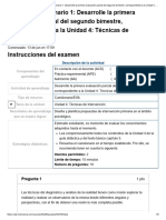 Examen - (AAB02) Cuestionario 1 - Desarrolle La Primera Evaluación Parcial Del Segundo Bimestre, Correspondiente A La Unidad 4 - Técnicas de Intervención