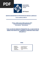 Evaluación de Riesgos Presentes en La Ejecución de Obras Por Parte de La Empresa Constructora Road