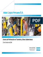 Atlas Copco Peruana S.A.: Aceros de Perforación en Tunelería y Obras Subterráneas