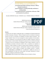 Contribuições Do Programa Institucional de Bolsa de Iniciação À Docência - Pibid Na Formação de Professores