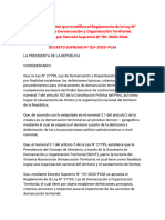 Decreto Supremo Que Modifica El Reglamento de La Ley N