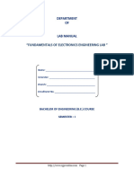 Lab Manual Fundamentals of Electronics Engineering Fee