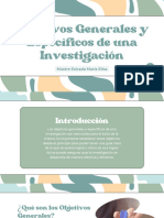 Presentación de Objetivos Generales y Específicos de Una Investigación