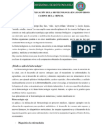 Ensayo Sobre La Aplicación de La Biotecnologia en Los Diversos Campos de La Ciencia