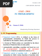 Unit Two NC Programming 2015