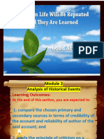 Module 2. Analysis of Historical Events Primary and Secondary Sources