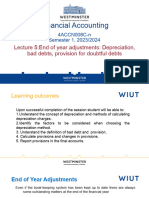 Lecture 5. Depreciation, Bad Debts, Provision For Doubtful Debts