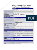 Hewlett Packard 3581A 15 HZ To 50 KHZ