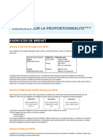 Proportionnalite Exercices de Brevet