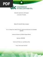 Act - 5.2 - Quijano - Morales - Trabajo Final. Análisis Del Video e Informe de Observación Con Actividades Sugeridas